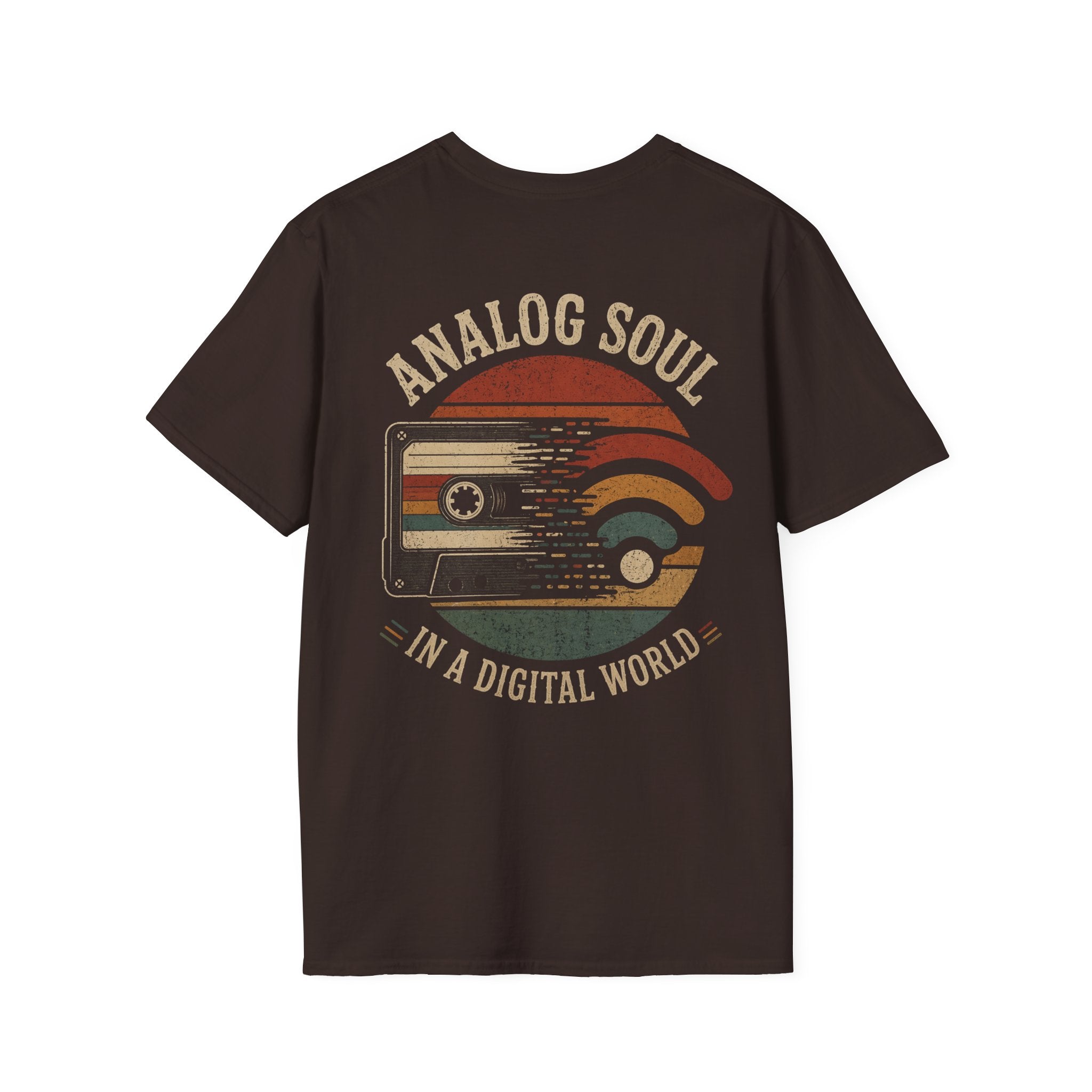Analog Soul T-Shirt — Vintage Cassette Design "Analog Soul in a Digital World" (Back Print)