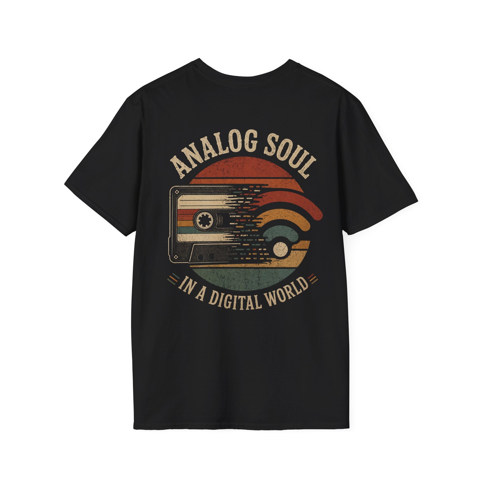 Analog Soul T-Shirt — Vintage Cassette Design "Analog Soul in a Digital World" (Back Print)