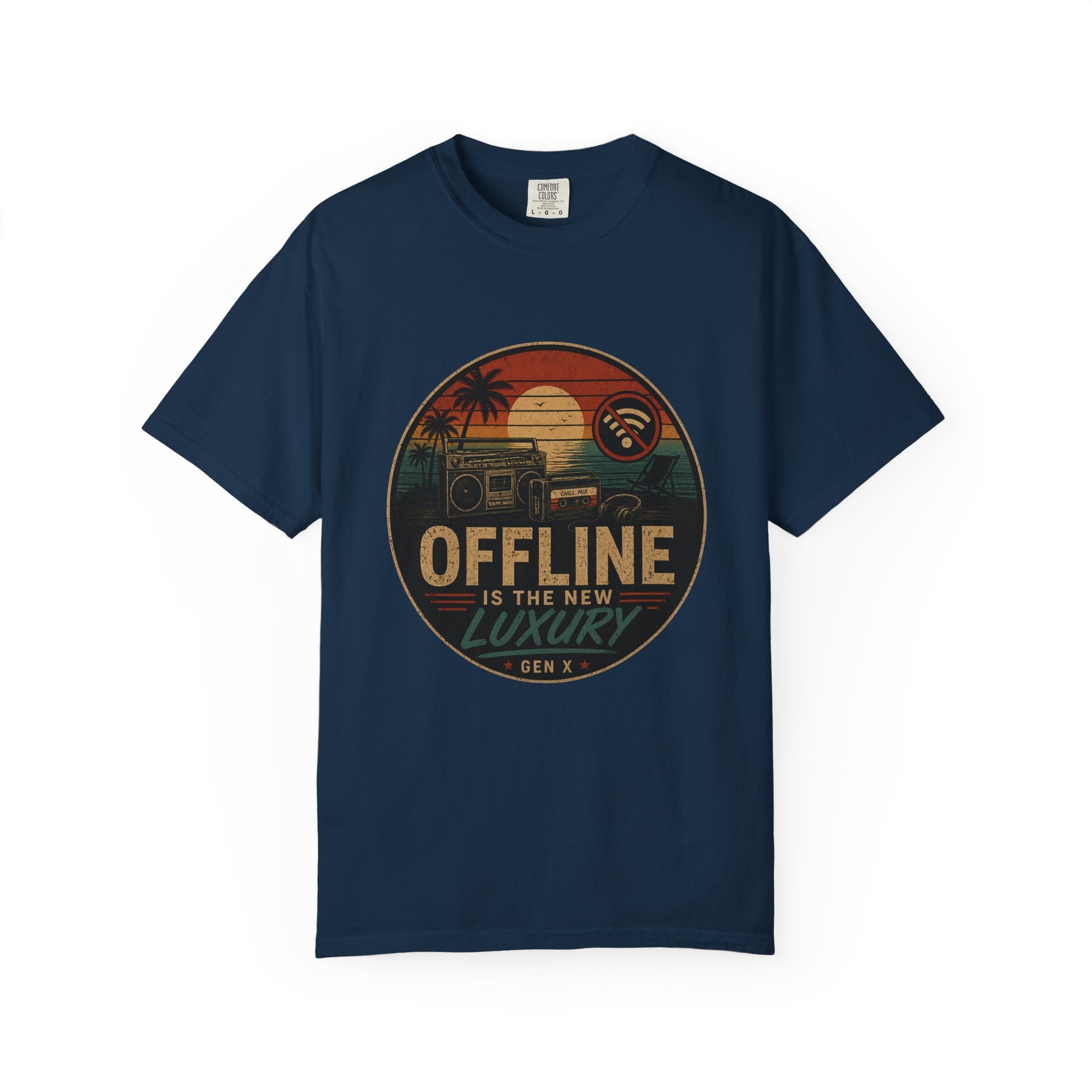 Offline Is the New Luxury Tee — Vintage Sunset Camper Graphic T‑Shirt