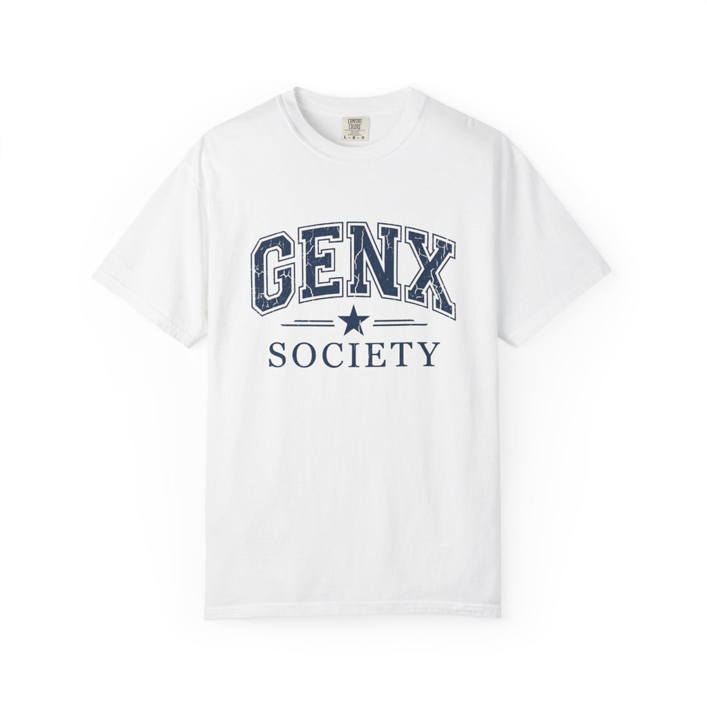 GenX Society T-Shirt — Retro Collegiate Graphic Tee