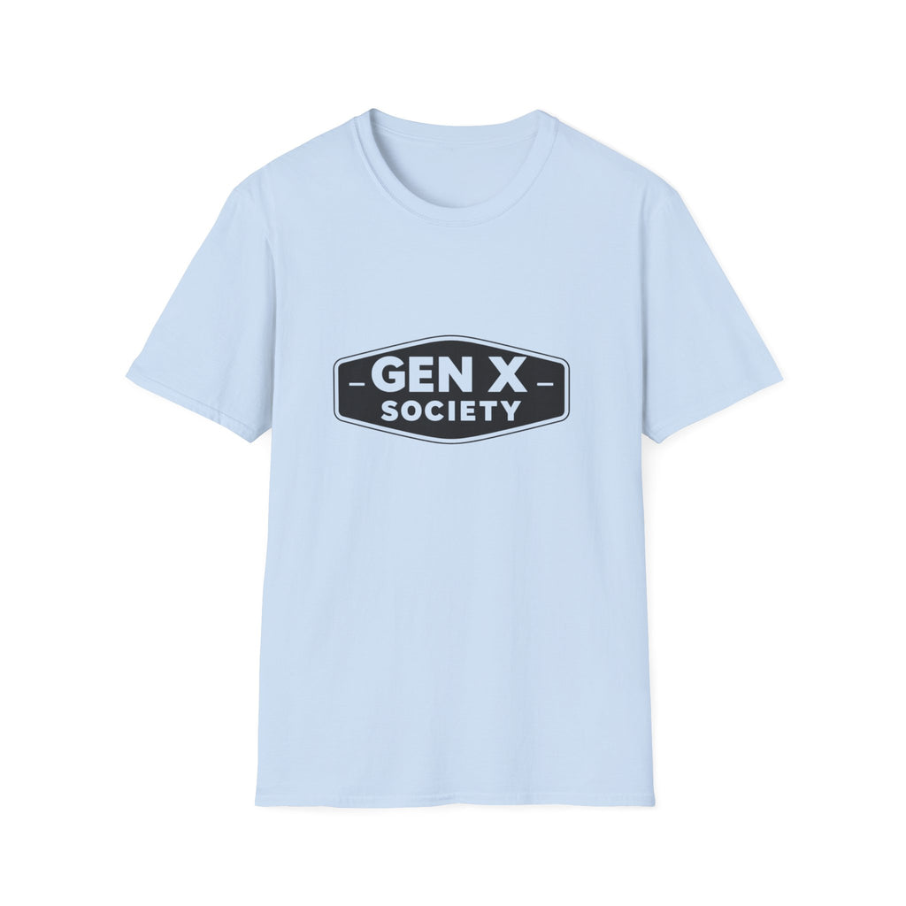 Gen X Society T-Shirt — Retro Badge Graphic Tee for Generation X