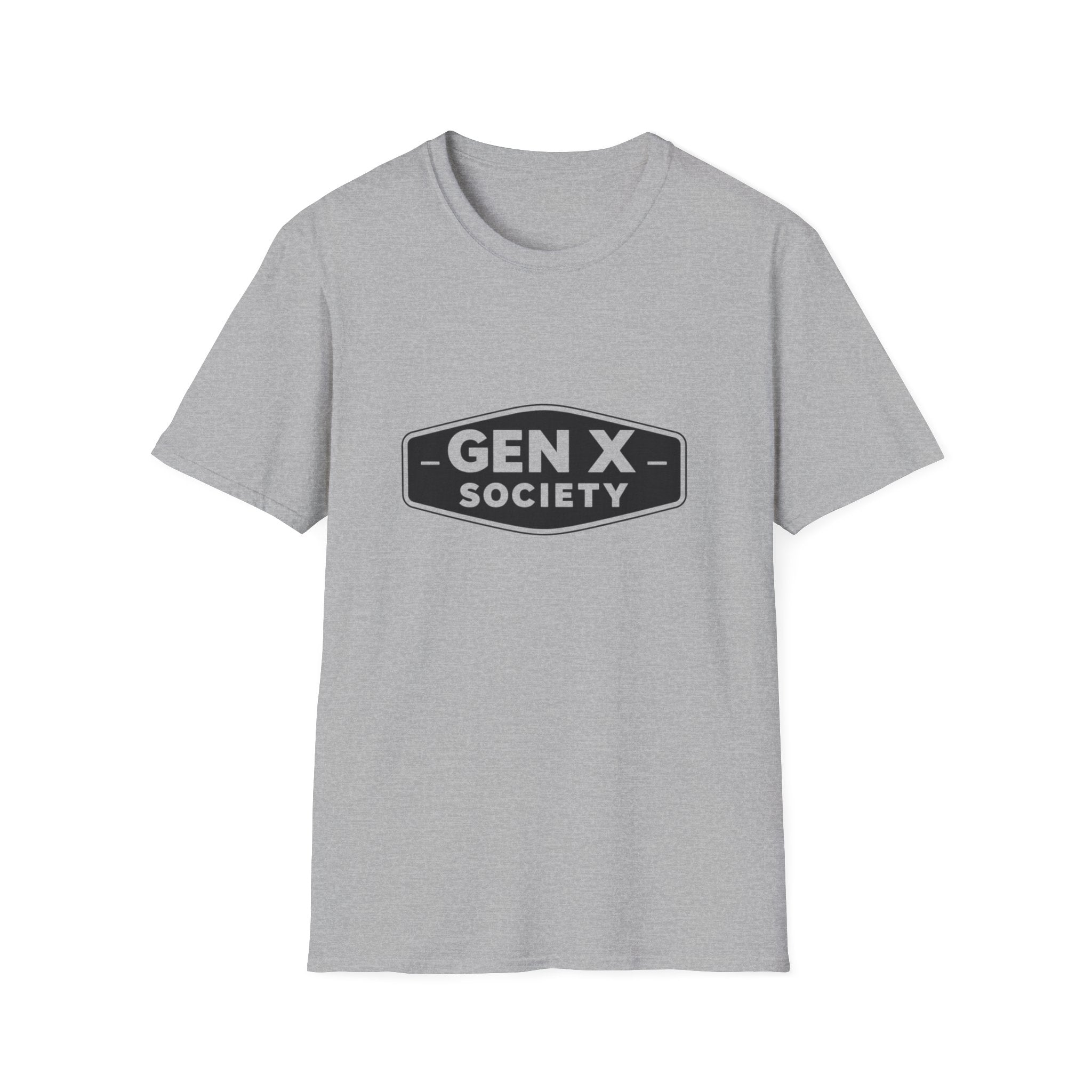 Gen X Society T-Shirt — Retro Badge Graphic Tee for Generation X