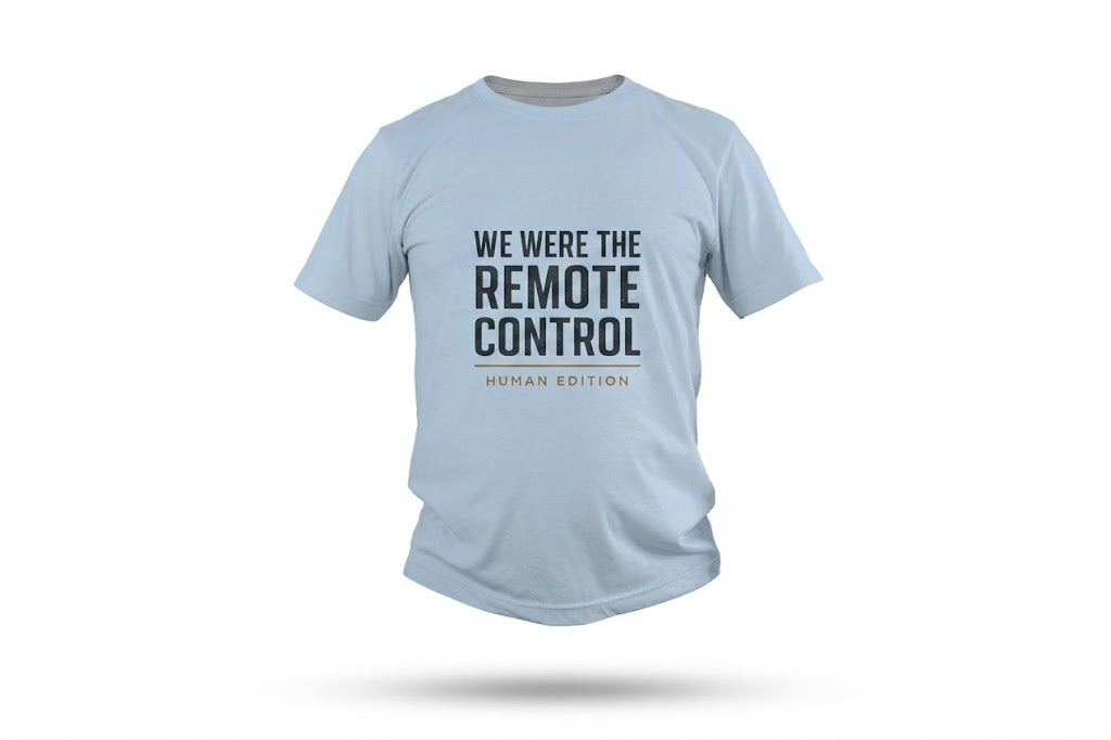 T-Shirt — "We Were The Remote Control" Graphic Tee (Human Edition)