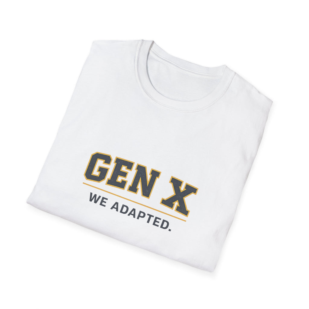 Gen X We Adapted T-Shirt — Retro Vintage College Tee for Generation X