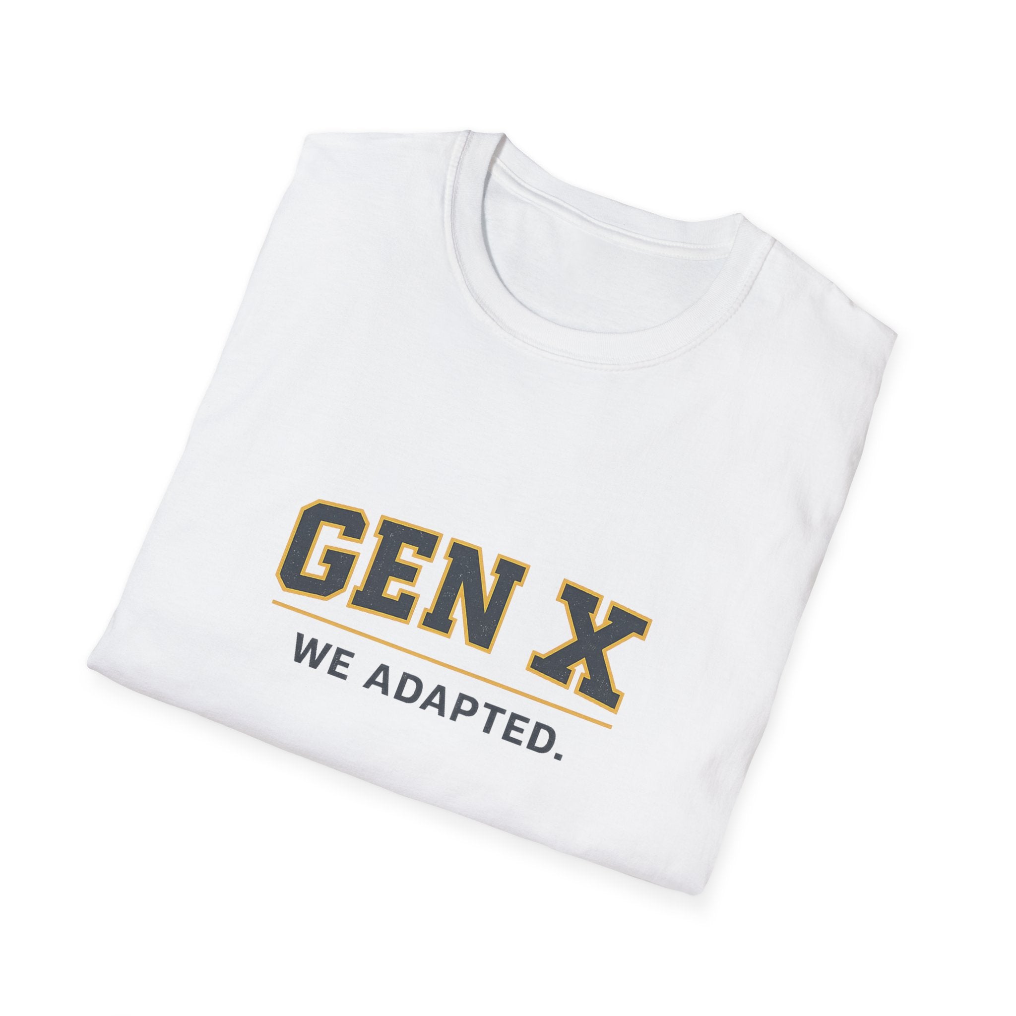 Gen X We Adapted T-Shirt — Retro Vintage College Tee for Generation X