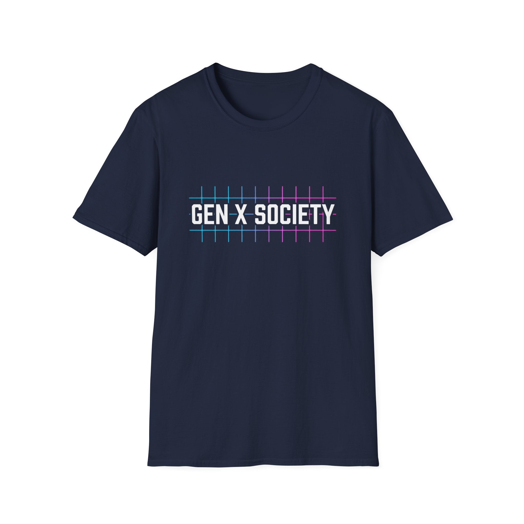 Gen X Society T-Shirt — Retro Neon Graphic Tee for 40s & 50s