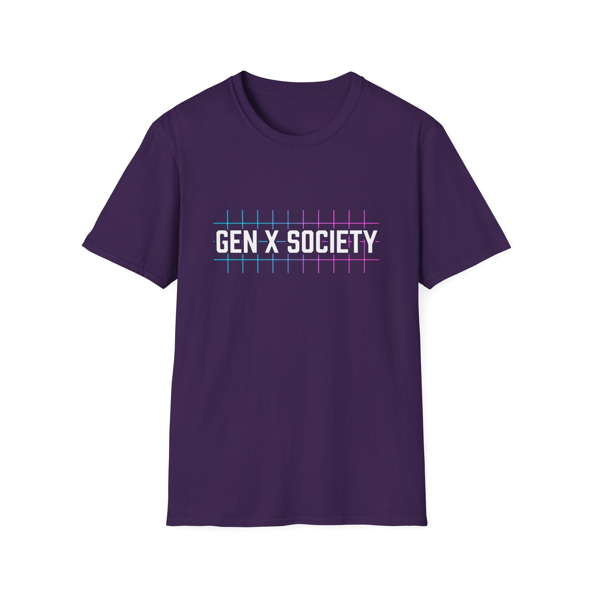 Gen X Society T-Shirt — Retro Neon Graphic Tee for 40s & 50s