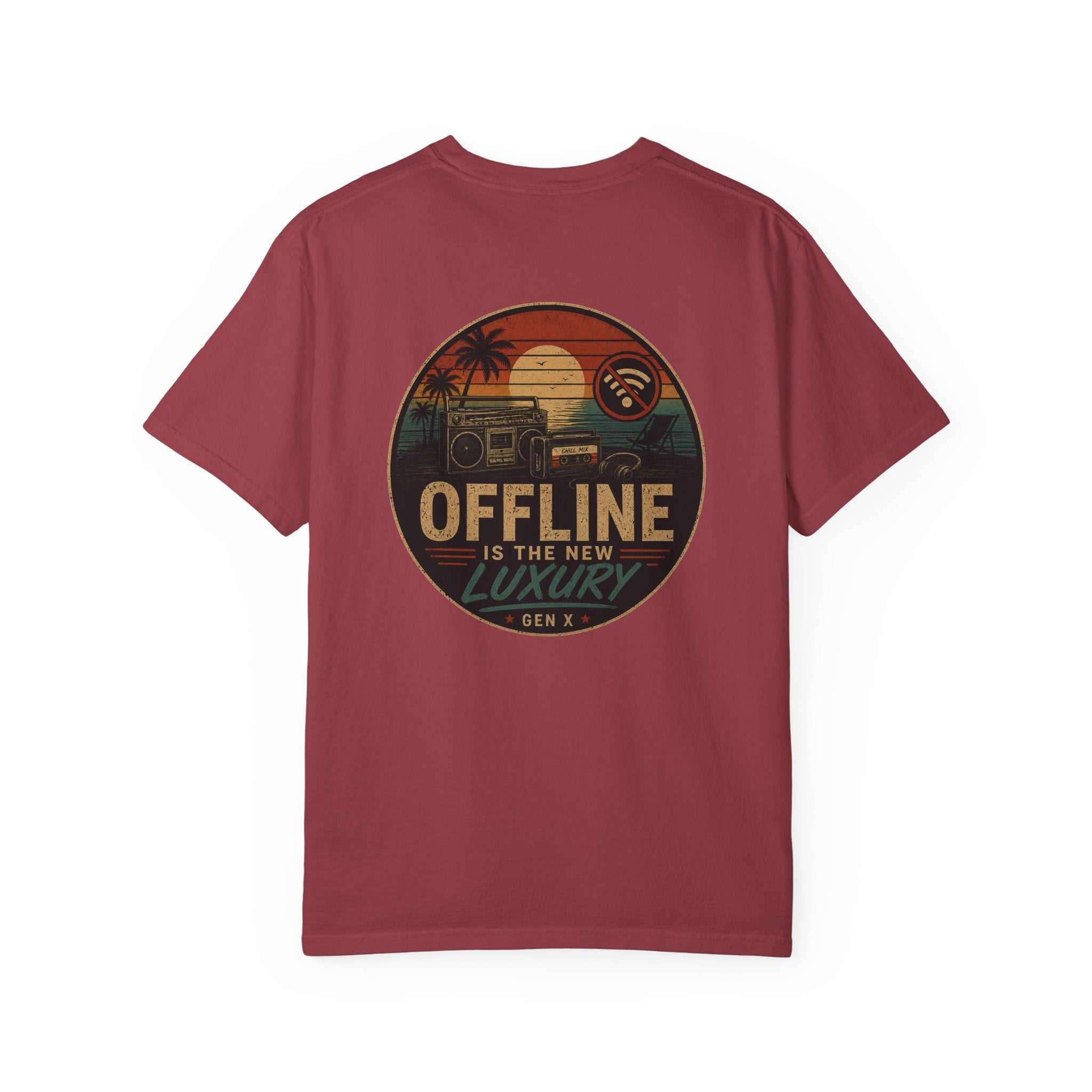 Retro 'Offline Is The New Luxury' T-Shirt (Back Print)