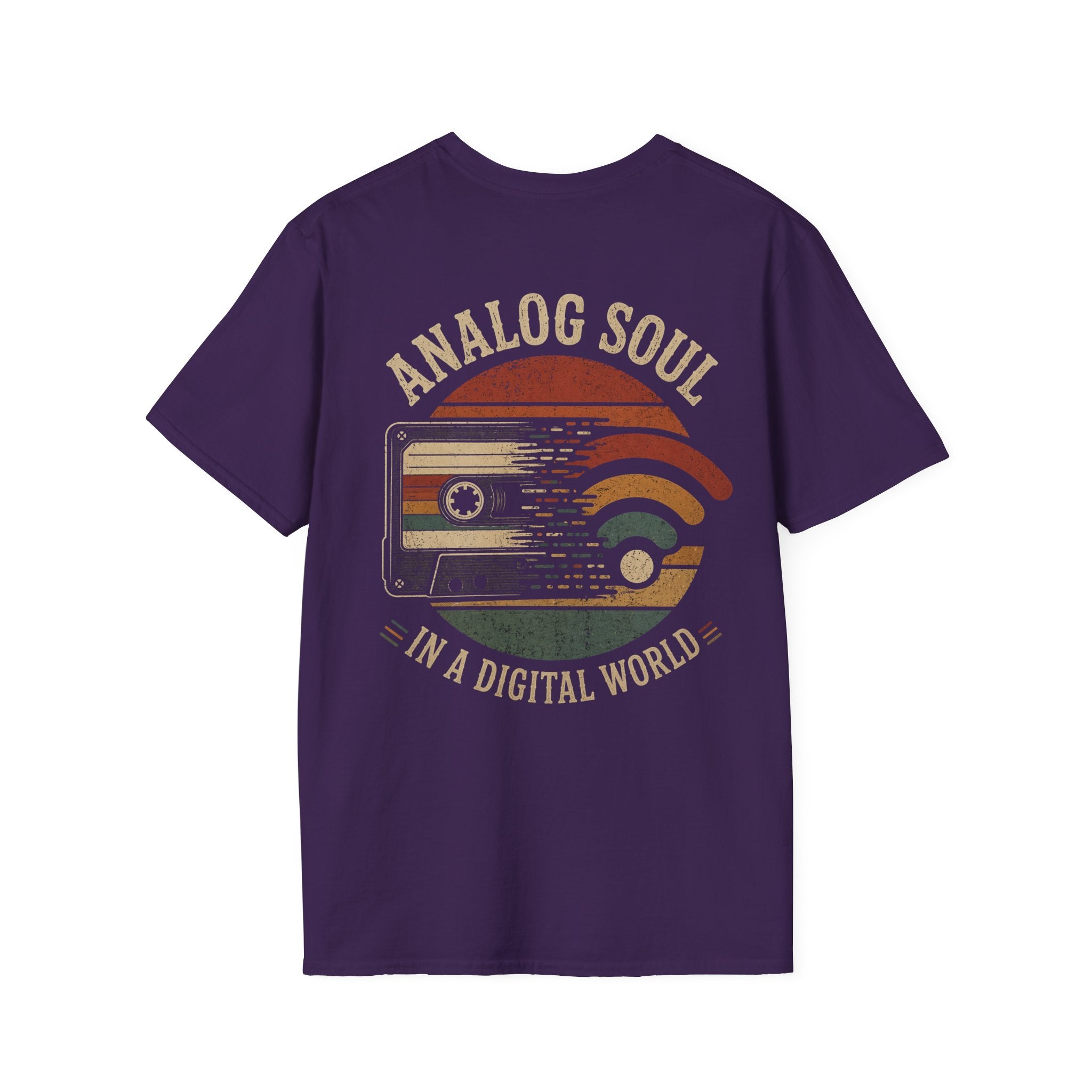 Analog Soul T-Shirt — Vintage Cassette Design "Analog Soul in a Digital World" (Back Print)