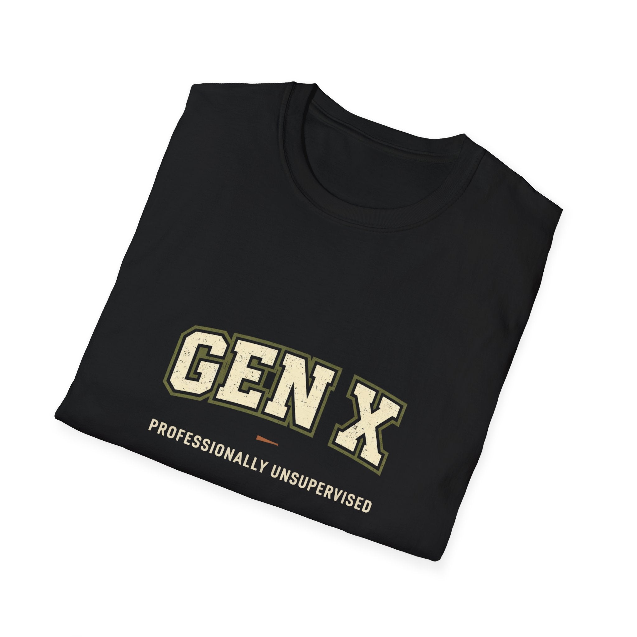Gen X T-Shirt – "Professionally Unsupervised" Vintage Retro Tee