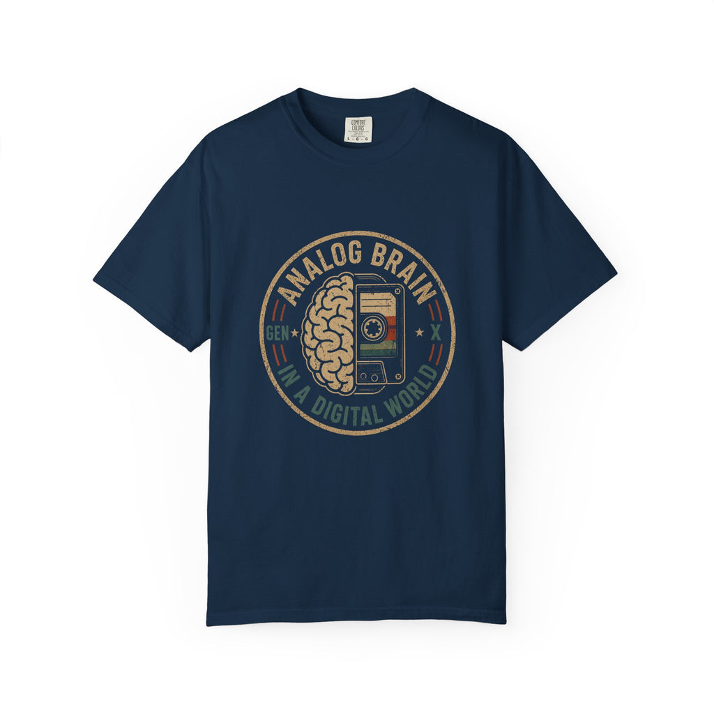 Analog Brain T-Shirt – Retro Tech Graphic Tee (“Analog Brain in a Digital World”)