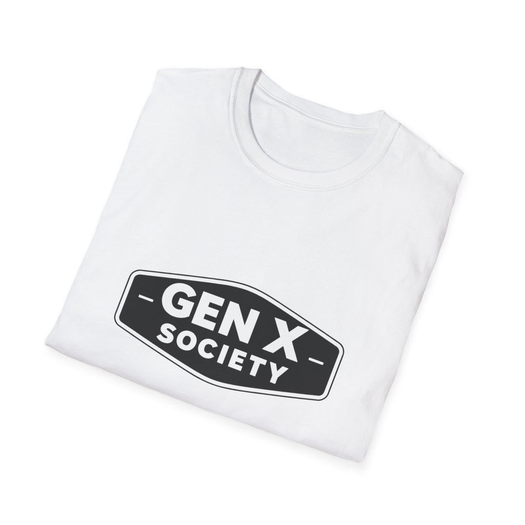 Gen X Society T-Shirt — Retro Badge Graphic Tee for Generation X