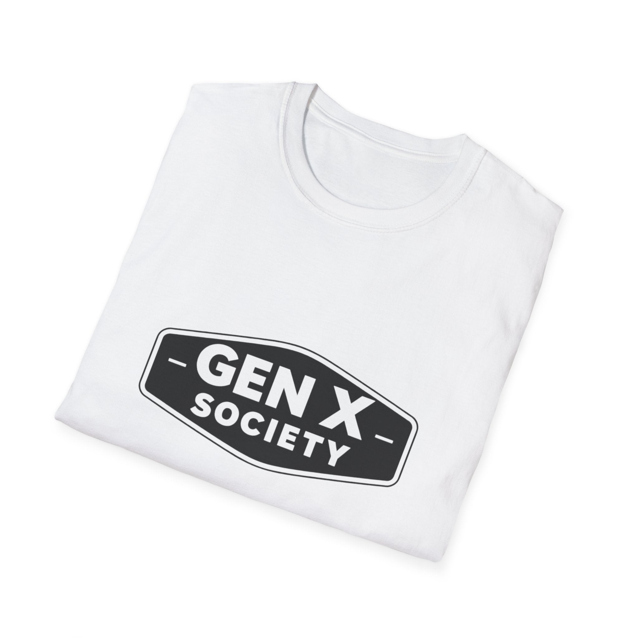 Gen X Society T-Shirt — Retro Badge Graphic Tee for Generation X