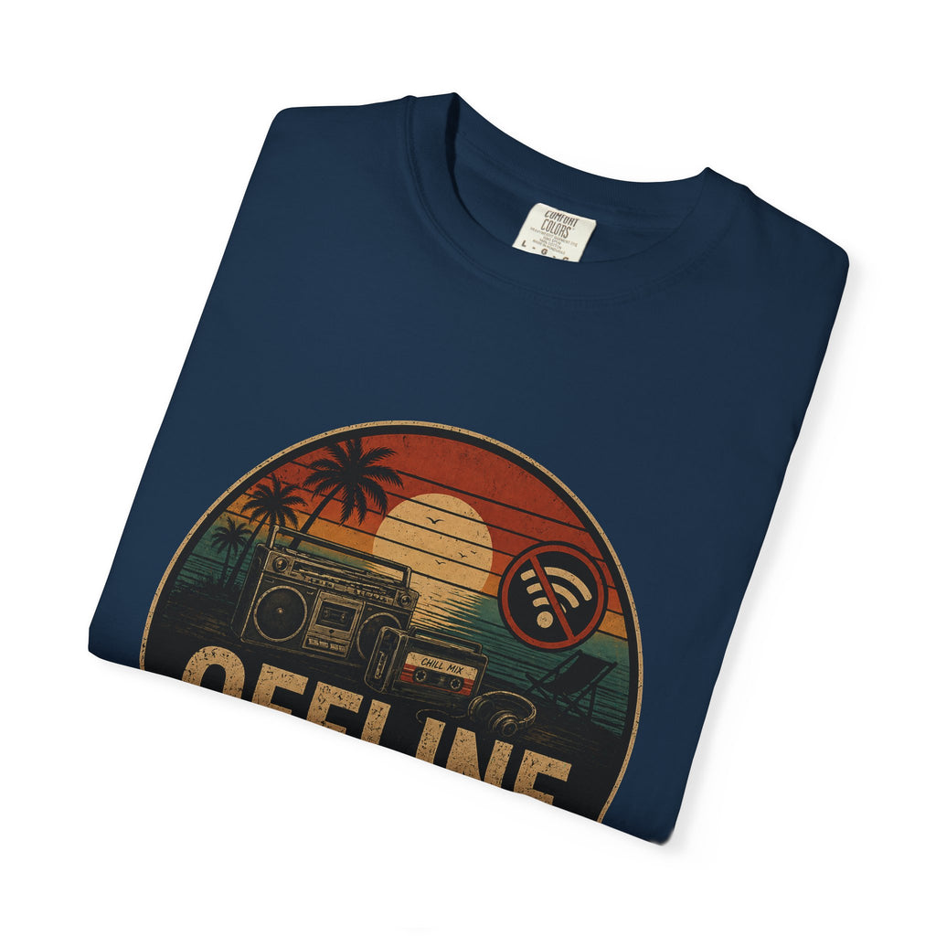 Offline Is the New Luxury Tee — Vintage Sunset Camper Graphic T‑Shirt