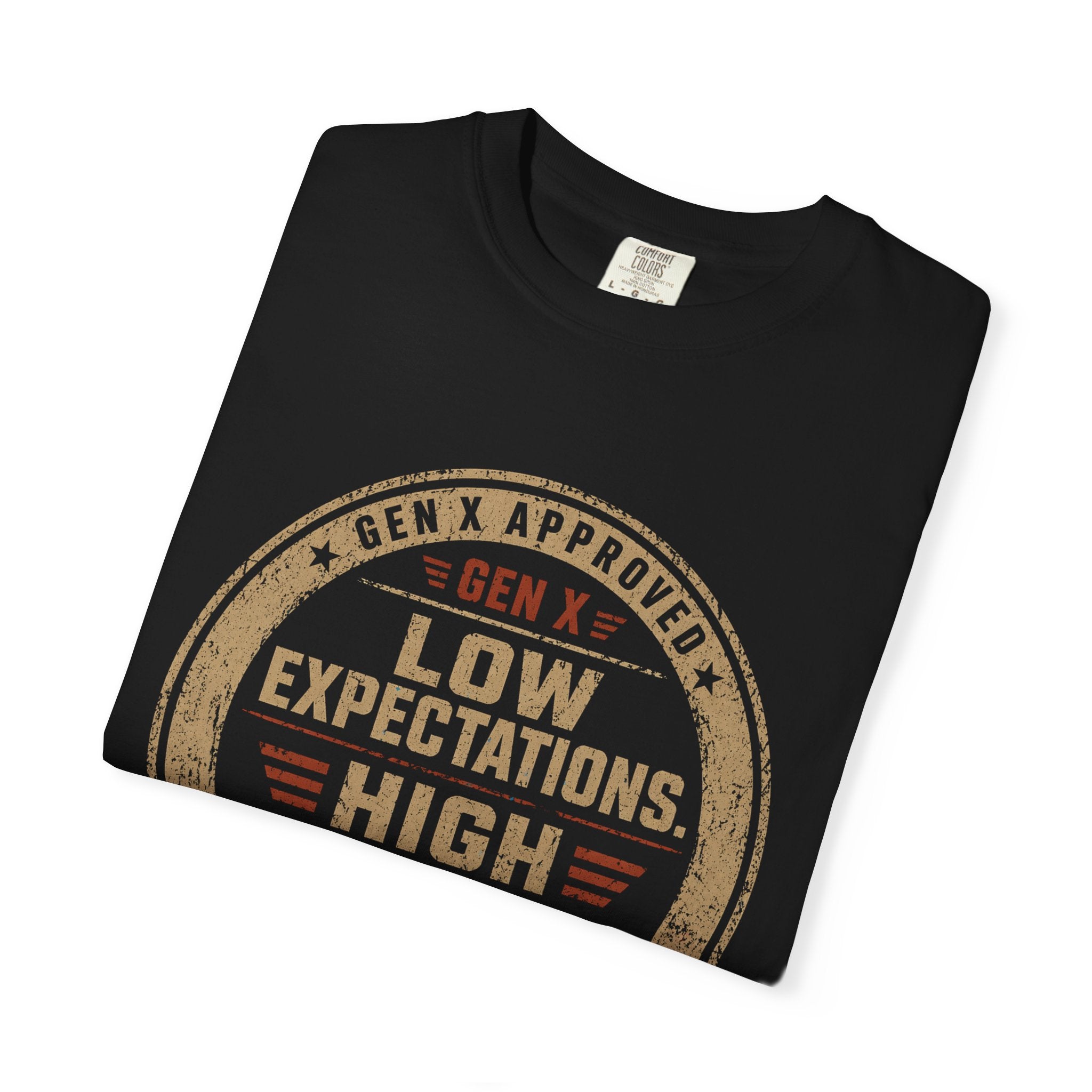 Gen X T-Shirt - "Low Expectations, High Survivability" Vintage Badge Tee