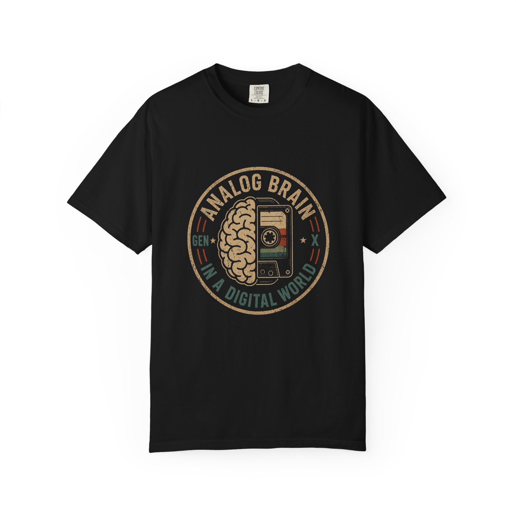 Analog Brain T-Shirt – Retro Tech Graphic Tee (“Analog Brain in a Digital World”)