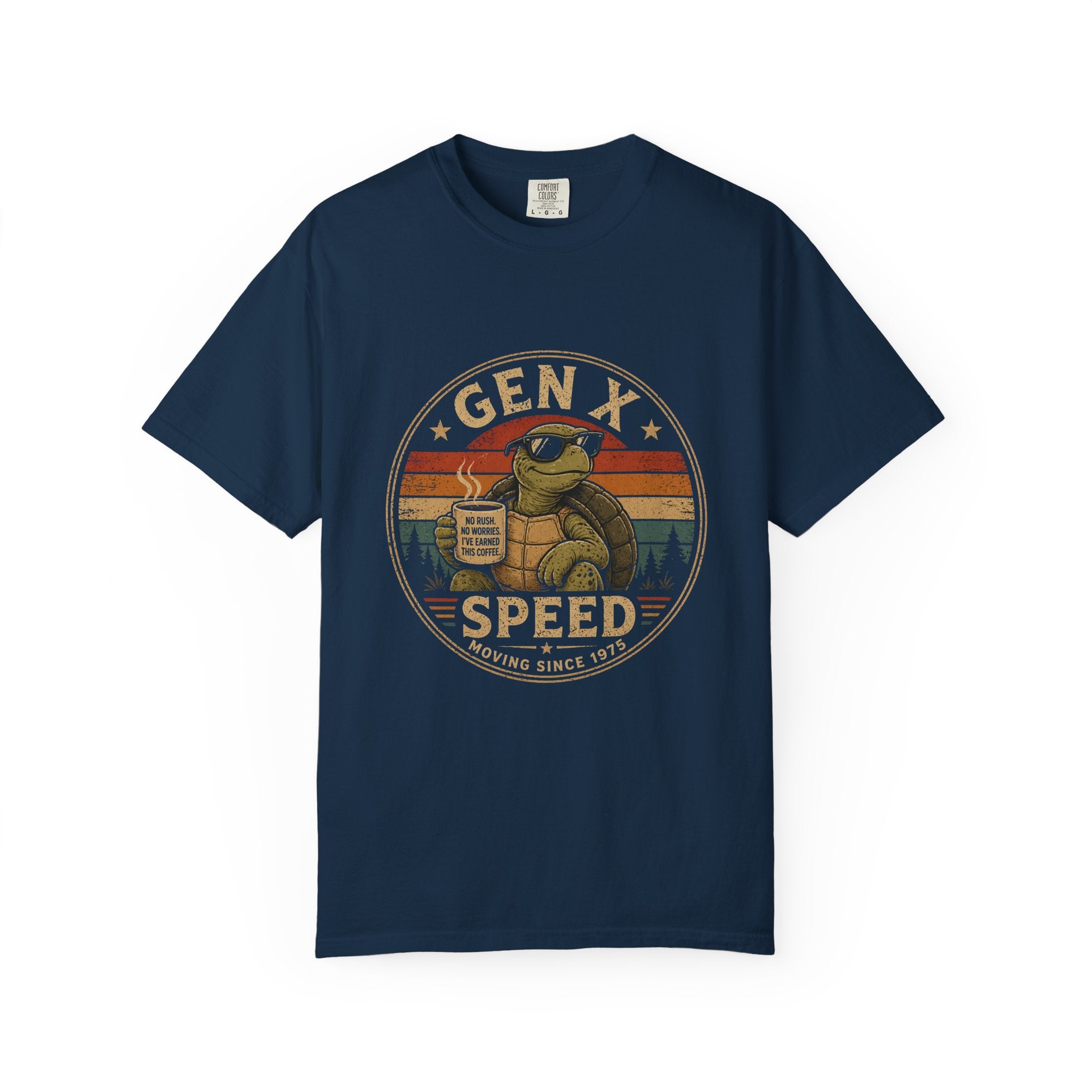 Gen X Speed Turtle Retro T-Shirt — Vintage 'Moving Since 1970s' Graphic Tee