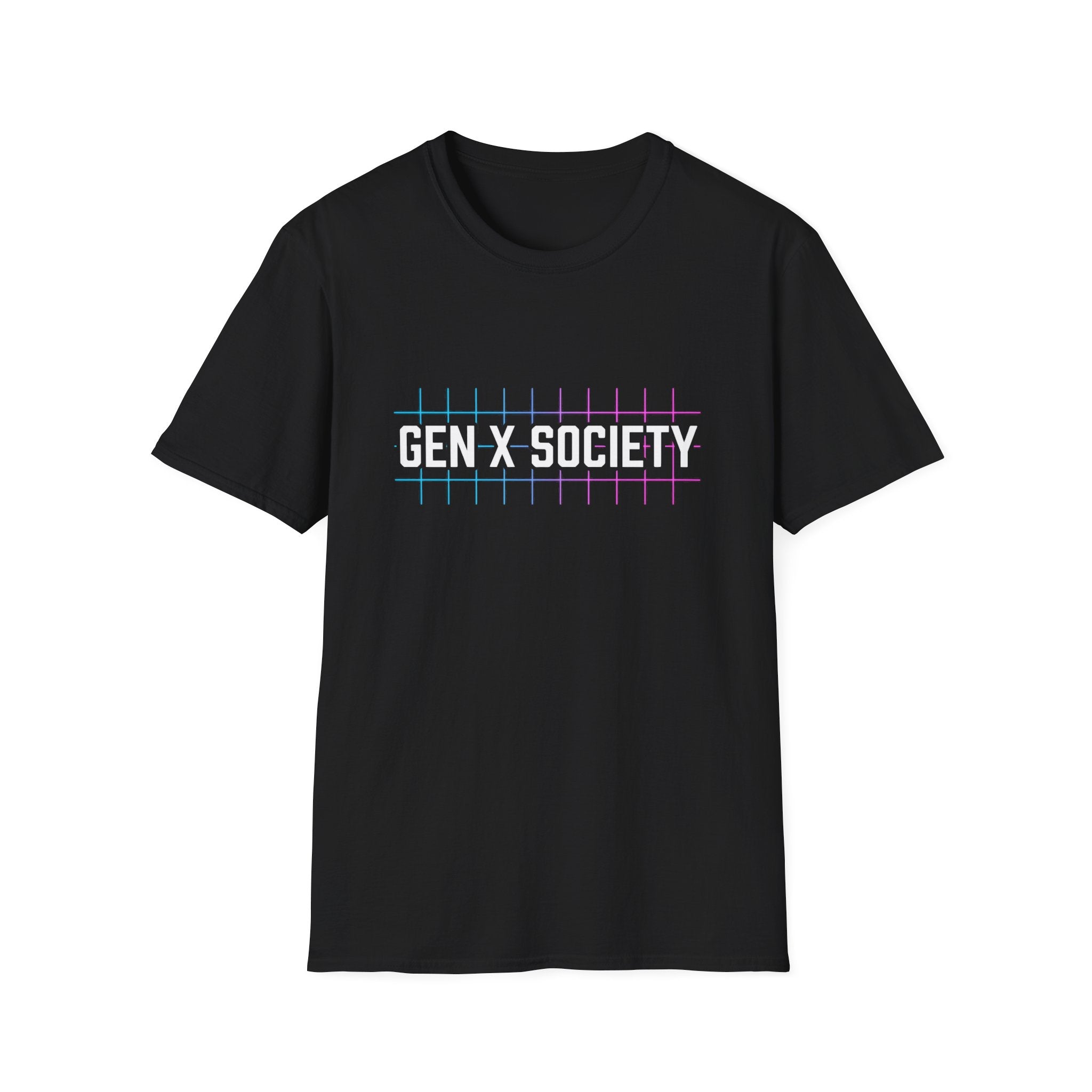 Gen X Society T-Shirt — Retro Neon Graphic Tee for 40s & 50s