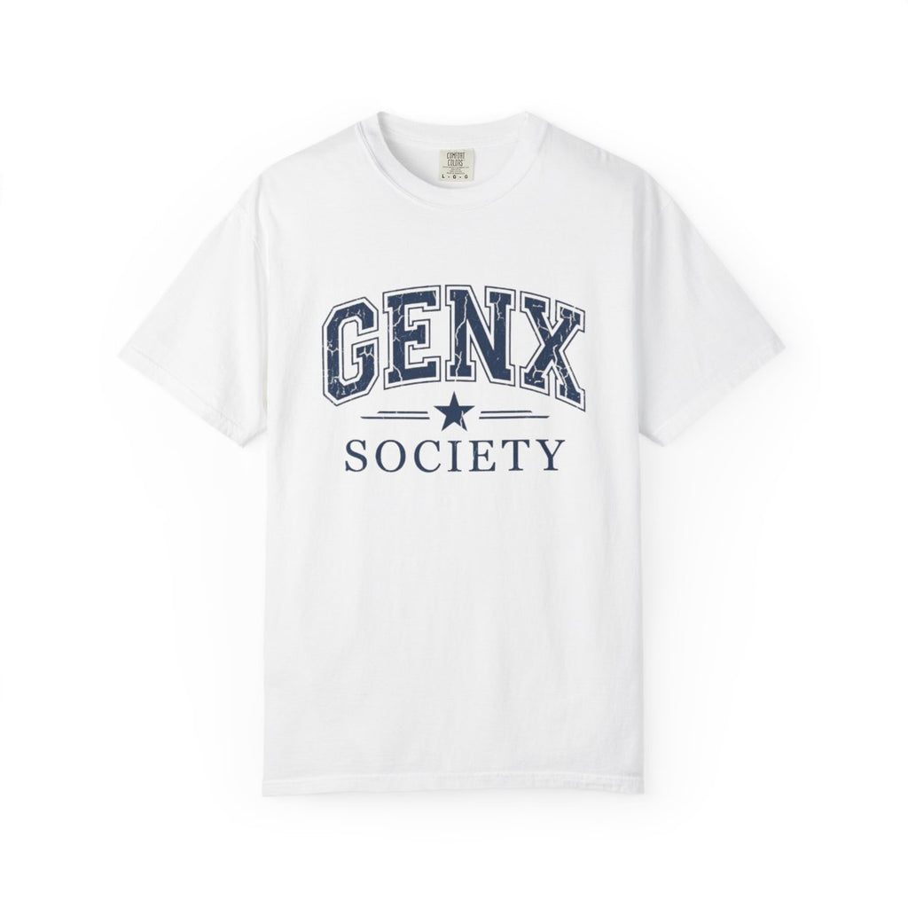 GenX Society T-Shirt — Retro Collegiate Graphic Tee