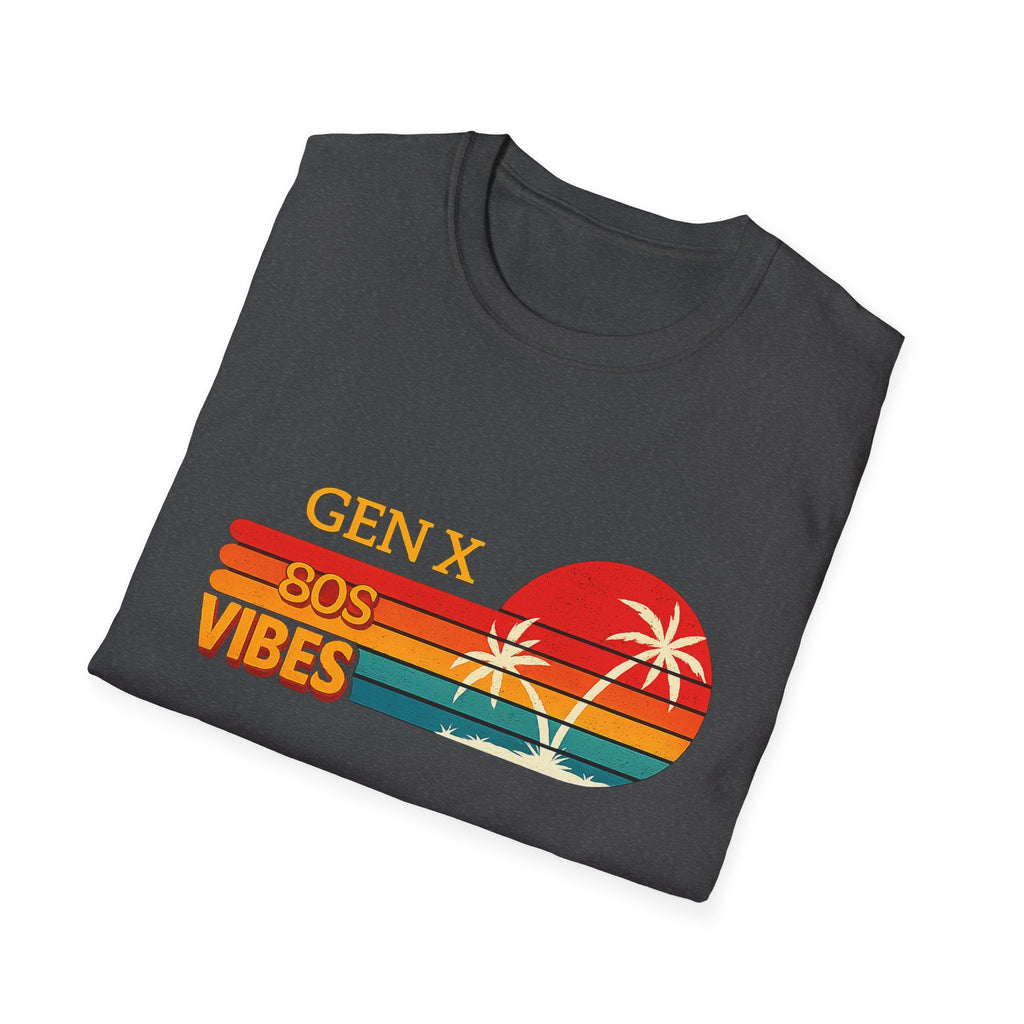 Gen X 80s Vibes T-Shirt — Retro Sunset Palm Tee