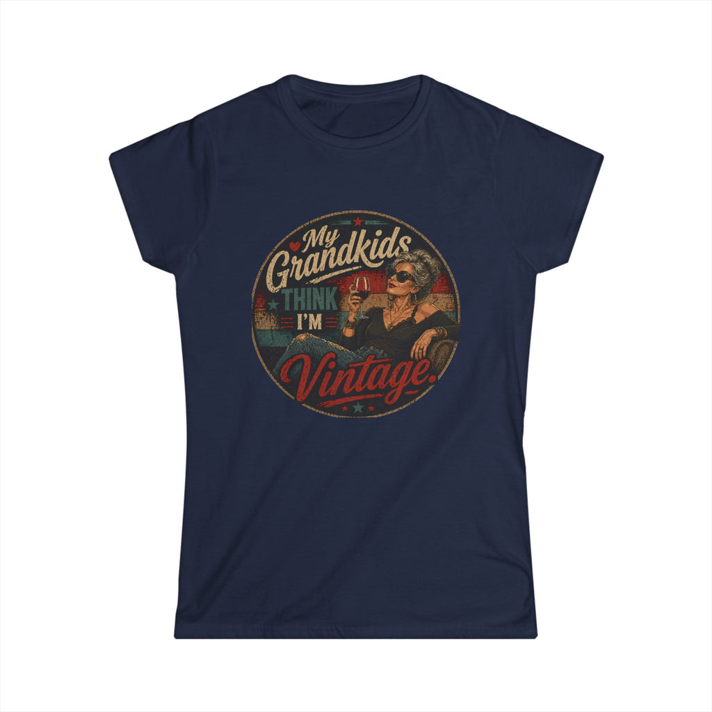 Vintage Grandma Graphic Tee – "My Grandkids Think I'm Vintage" Women's T-Shirt