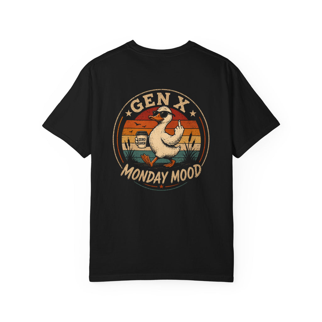 Gen X Monday Mood T-Shirt — Retro Goose Vintage Graphic Tee (Back Print)