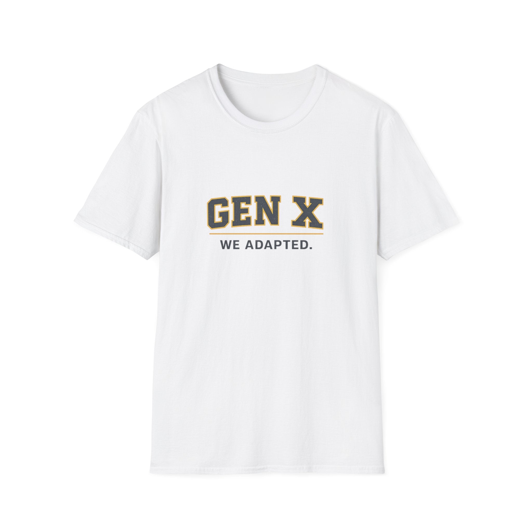 Gen X We Adapted T-Shirt — Retro Vintage College Tee for Generation X