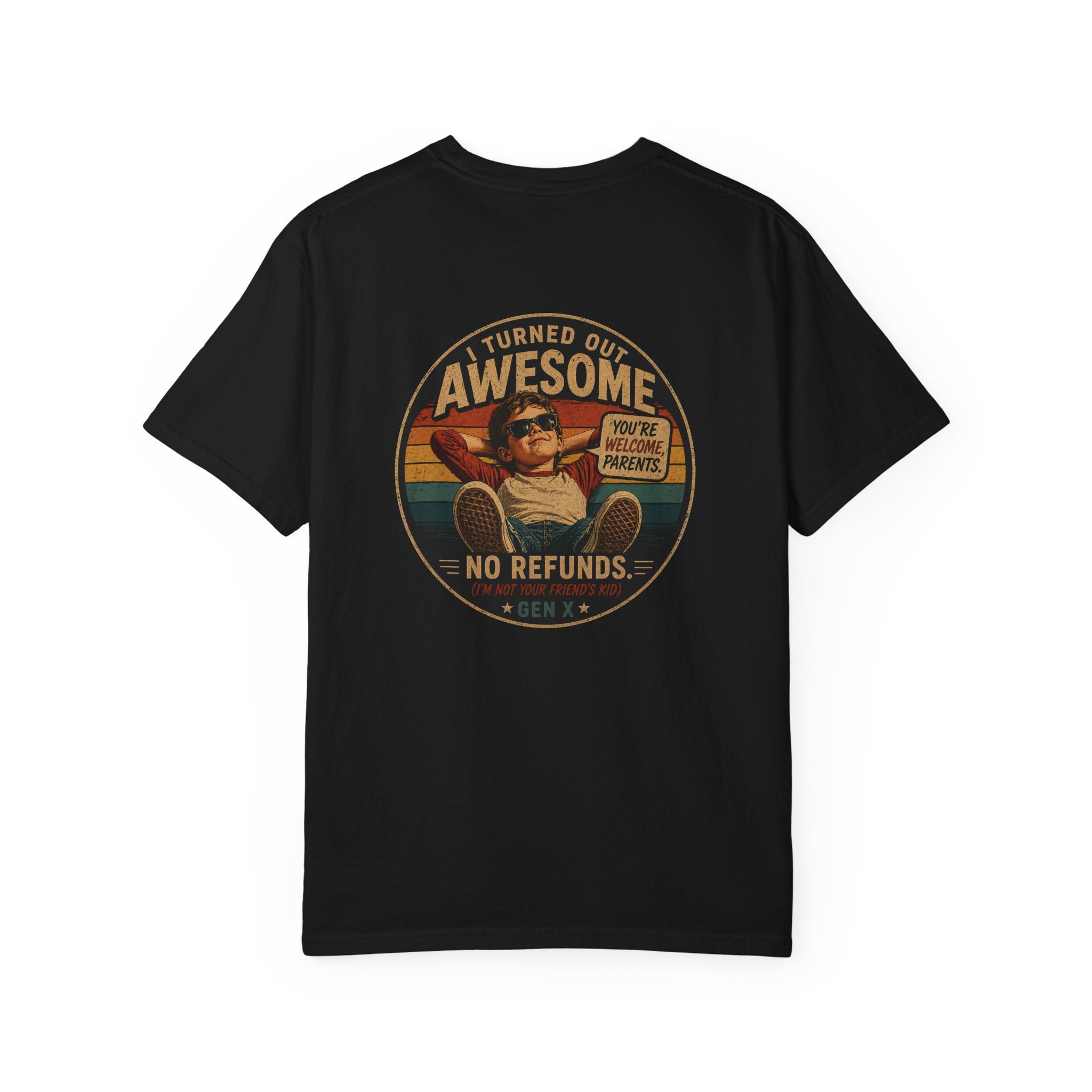 Vintage "Turned Out Awesome" Graphic T-Shirt — Funny Retro Dad Humor Tee (Back Print)