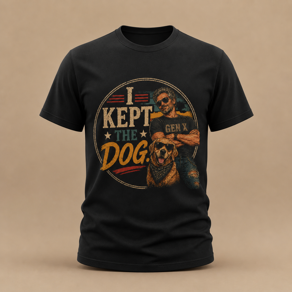 I Kept the Dog T-Shirt — Funny Dog Dad Retro Graphic Tee