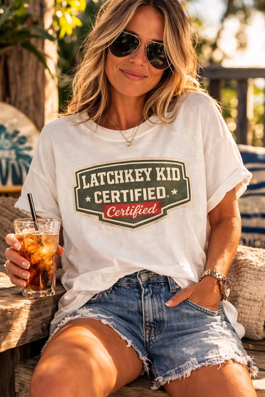 Latchkey Kid Certified T-Shirt — Vintage Badge Design