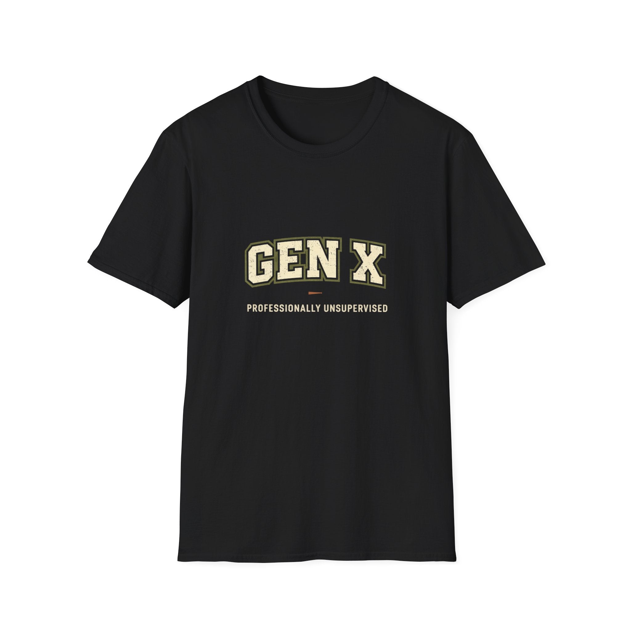 Gen X T-Shirt – "Professionally Unsupervised" Vintage Retro Tee