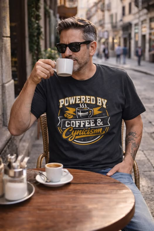 Coffee & Cynicism T-Shirt - retro style