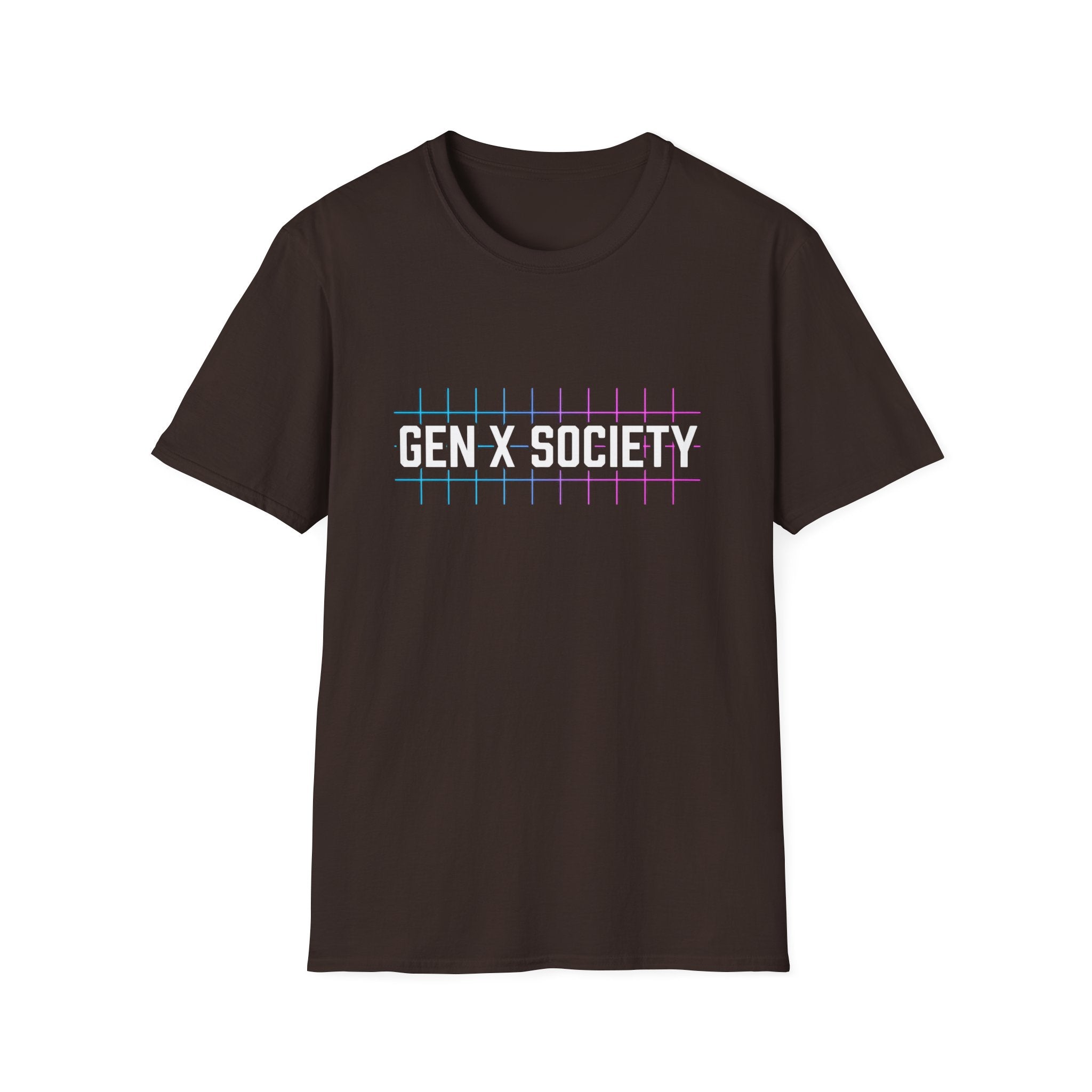 Gen X Society T-Shirt — Retro Neon Graphic Tee for 40s & 50s