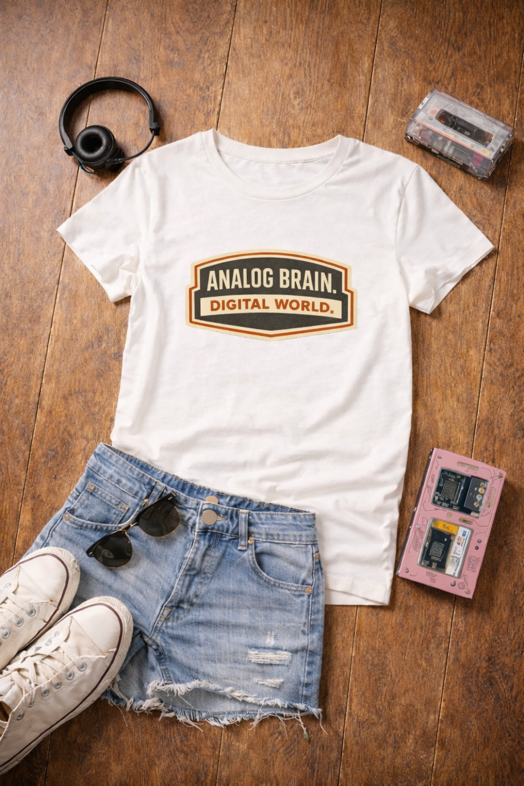 Analog Brain Digital World Tee