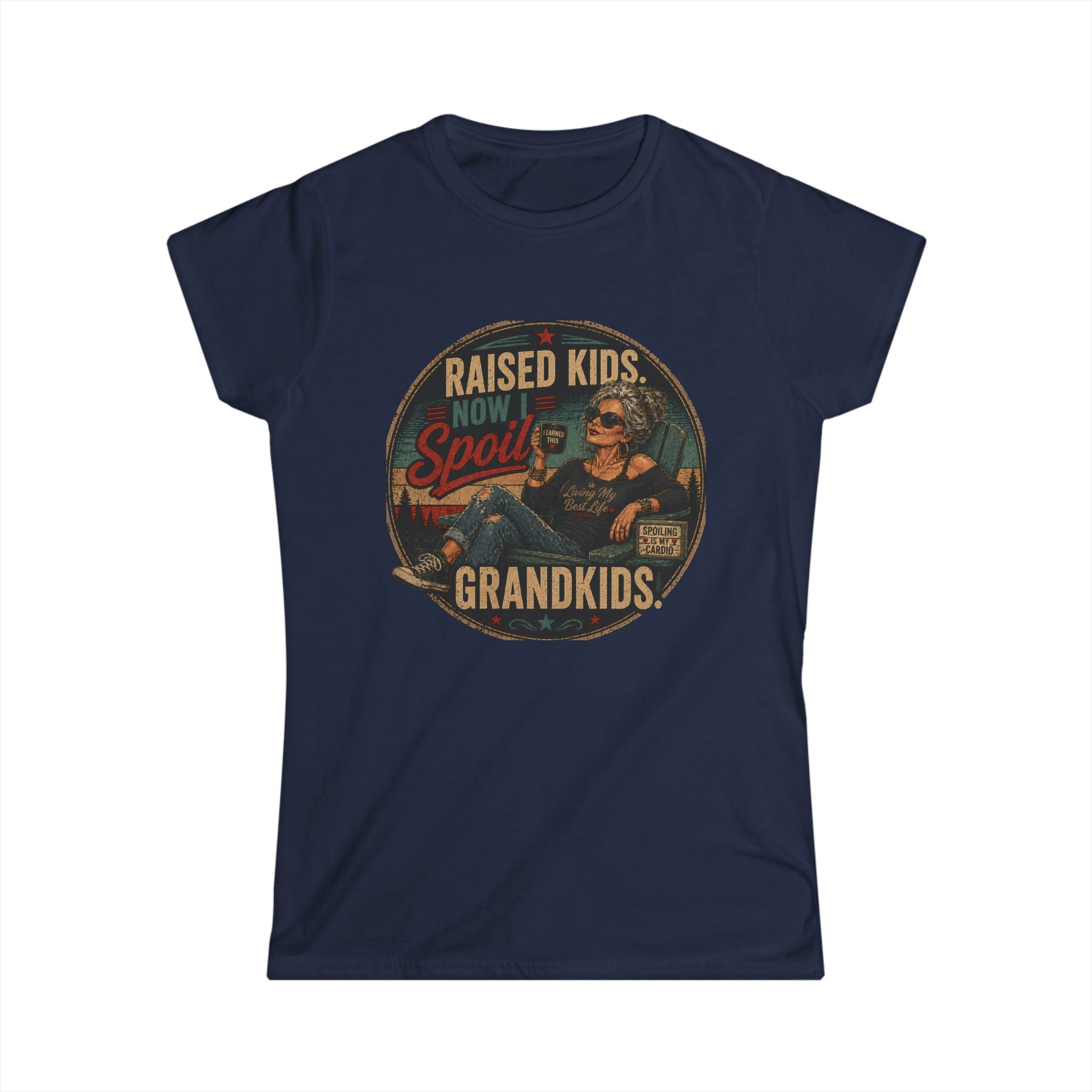 Raised Kids, Now I Spoil Grandkids T-Shirt — Funny Grandma Vintage Tee
