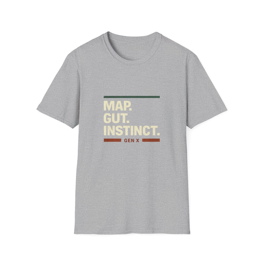 Map. Gut. Instinct. T-Shirt — Gen X Retro Graphic Tee