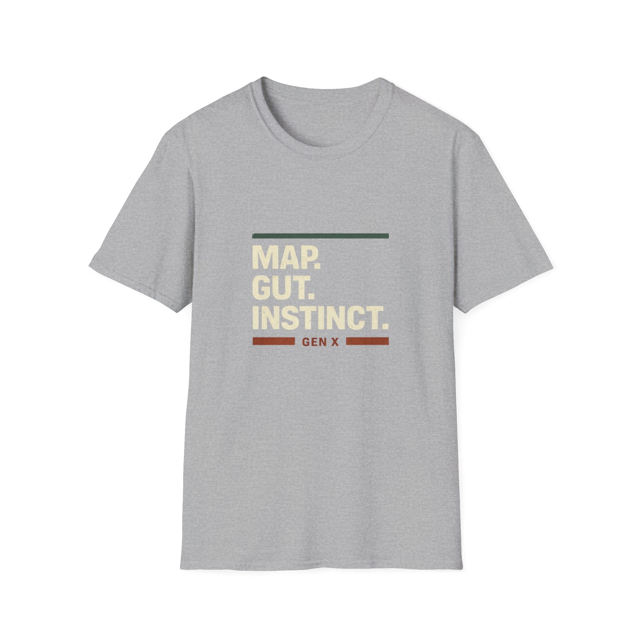 Map. Gut. Instinct. T-Shirt — Gen X Retro Graphic Tee