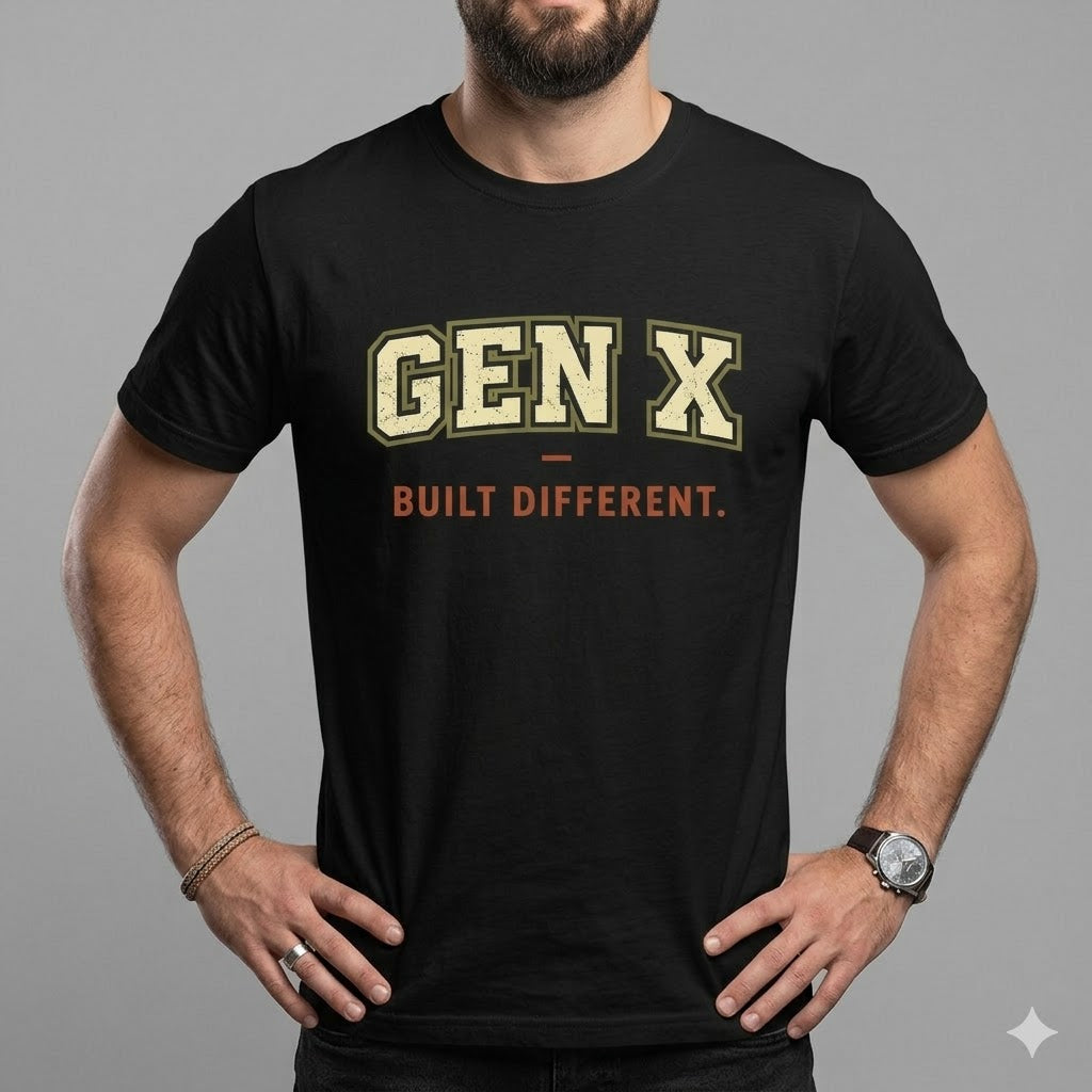Gen X T-Shirt – "Built Different." Vintage Retro Pride Tee