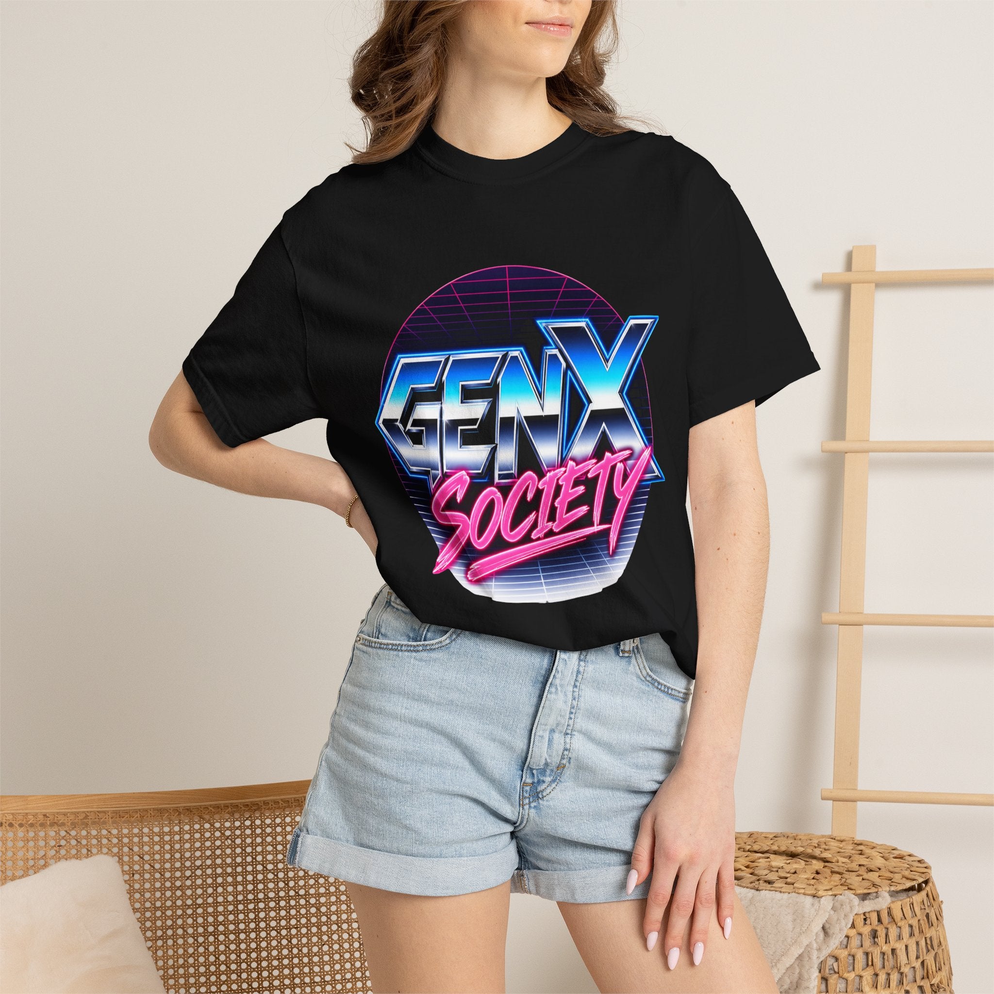 Gen X Society T-Shirt — Retro 80s Vaporwave Graphic Tee