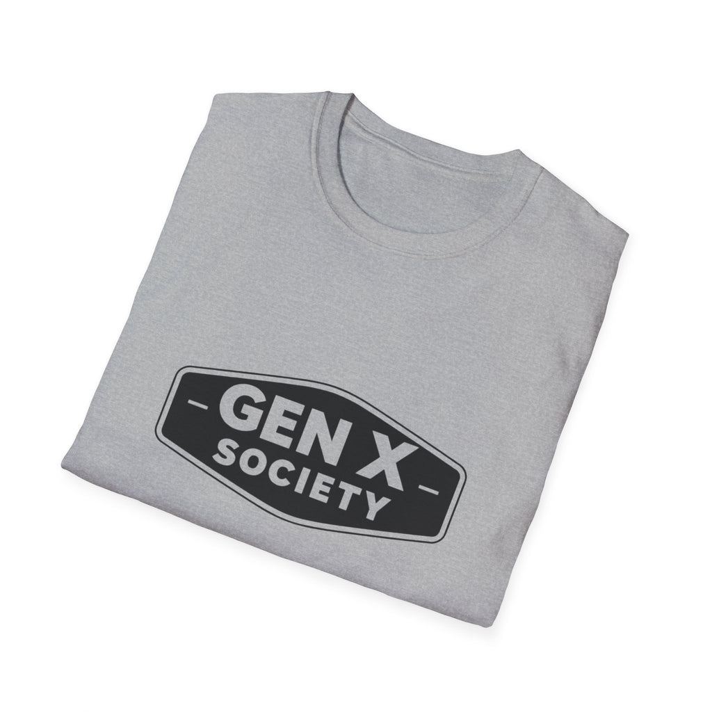 Gen X Society T-Shirt — Retro Badge Graphic Tee for Generation X