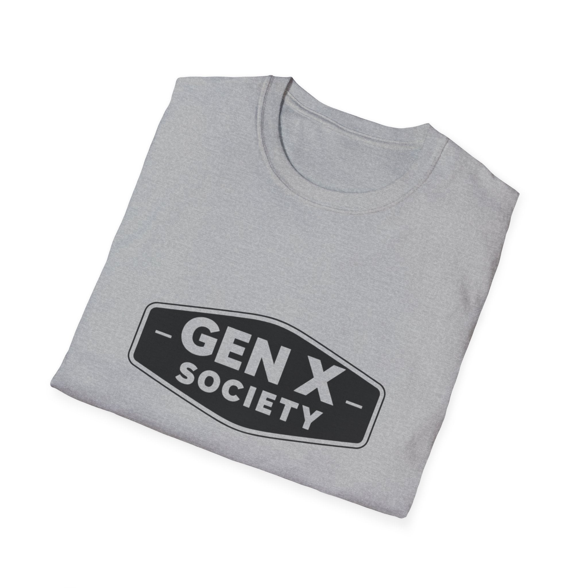 Gen X Society T-Shirt — Retro Badge Graphic Tee for Generation X