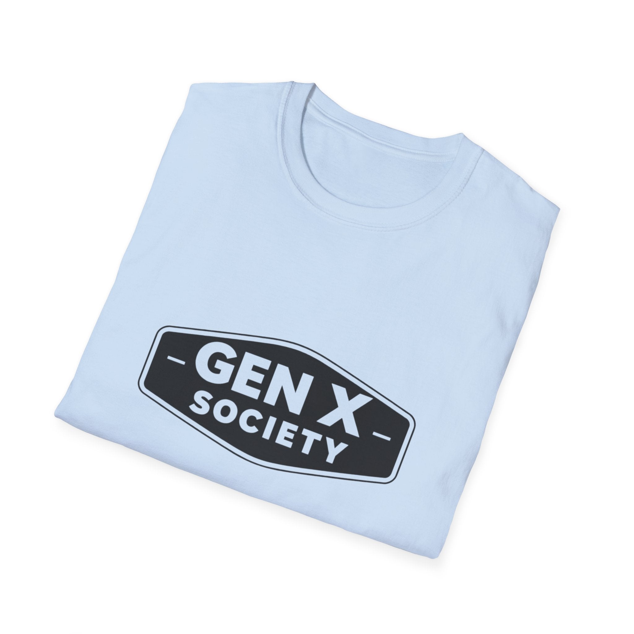 Gen X Society T-Shirt — Retro Badge Graphic Tee for Generation X