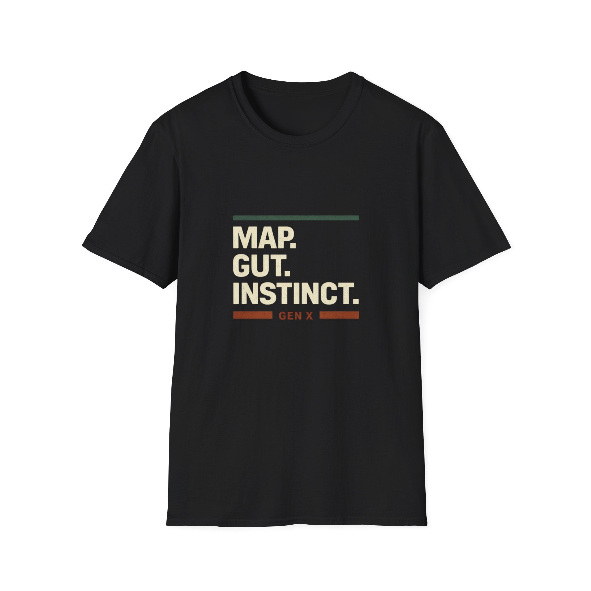 Map. Gut. Instinct. T-Shirt — Gen X Retro Graphic Tee