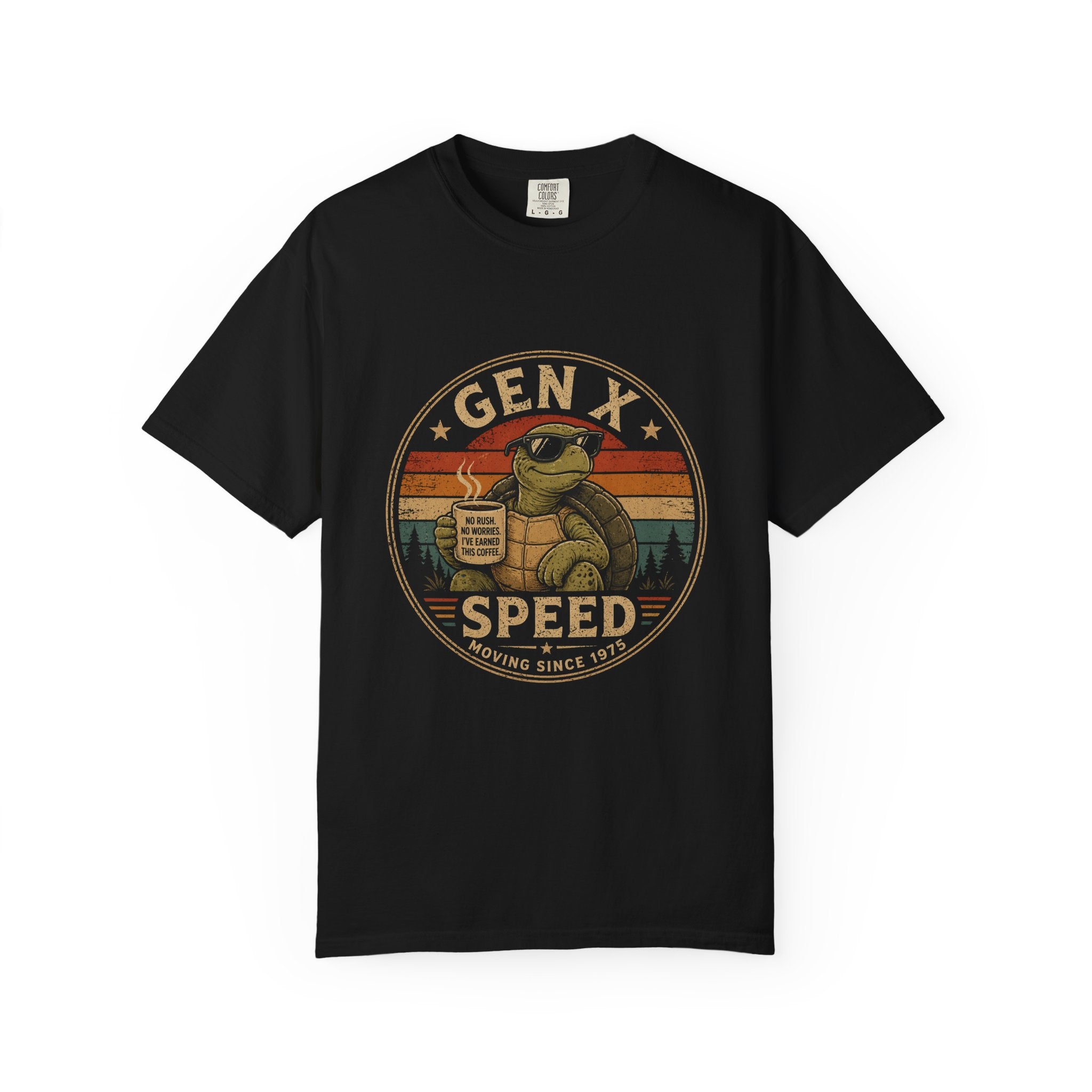 Gen X Speed Turtle Retro T-Shirt — Vintage 'Moving Since 1970s' Graphic Tee
