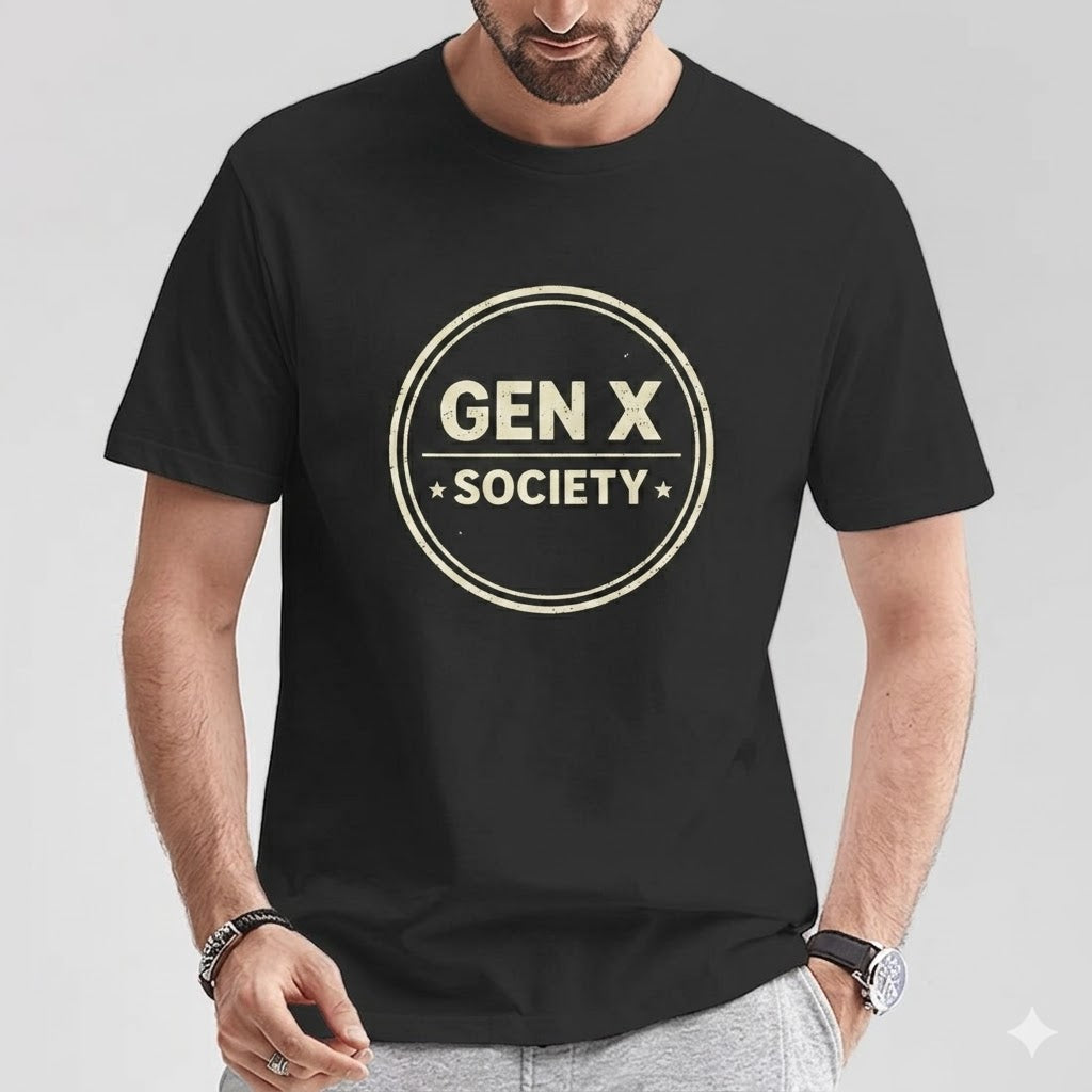 Gen X Society Tee — Vintage Badge Graphic T-Shirt