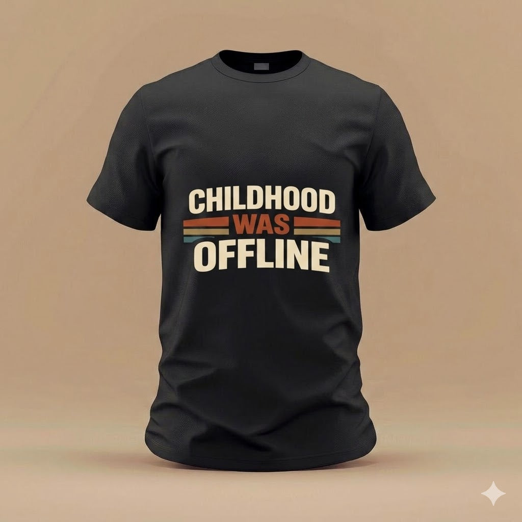 Childhood Was Offline T-Shirt — Retro Vintage '80s Nostalgia Tee