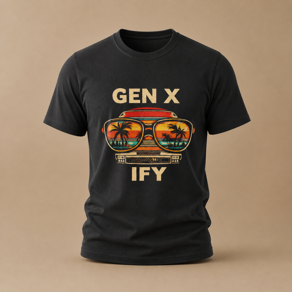 Gen X Ify Retro Sunglasses Graphic T-Shirt — Vintage 80s Palm Beach Vibe
