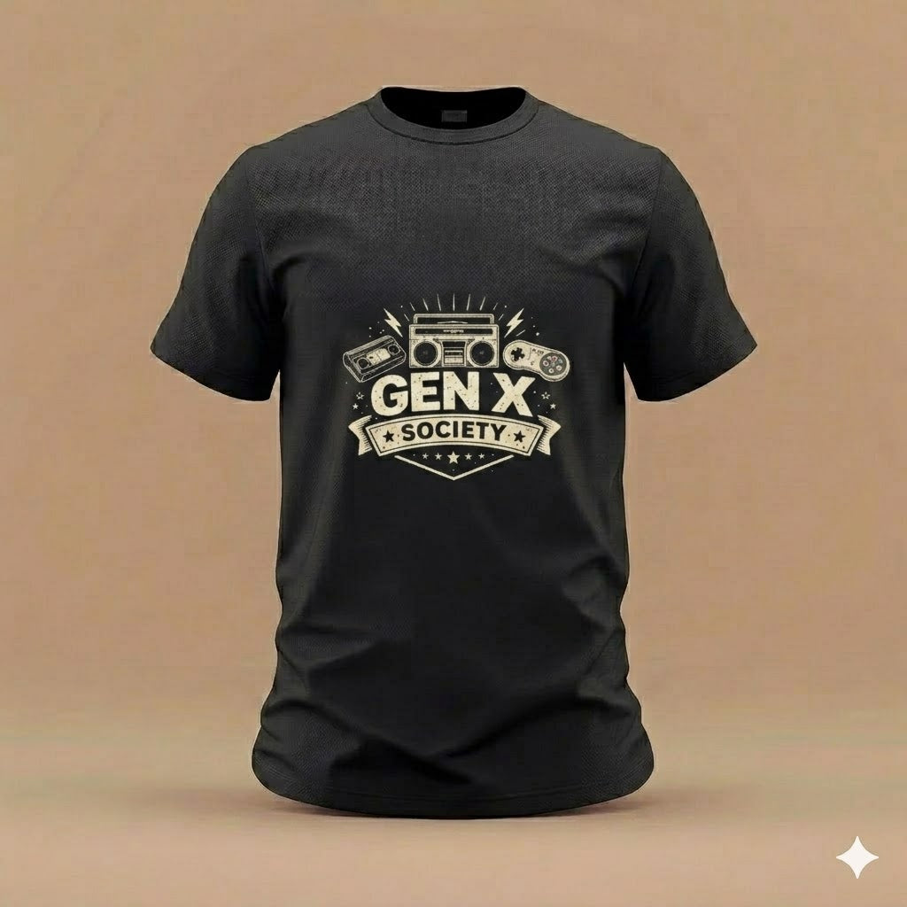 Gen X Society Vintage Boombox T-Shirt — Retro Music Tee